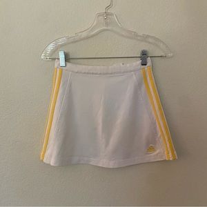 Adidas White Tennis Skirt with Yellow Stripes